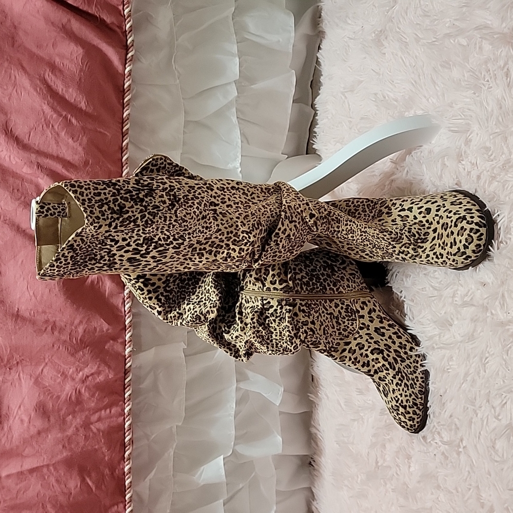 Leopard print boots